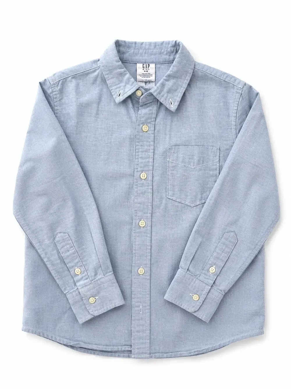Gap Kids Oxford Button Down Shirt Blue Long Sleeve Cotton Boys Size M 8